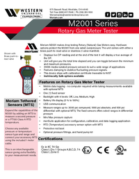 Thumbnail of document Data Sheet - M2001 Series Rotary Gas Meter Tester